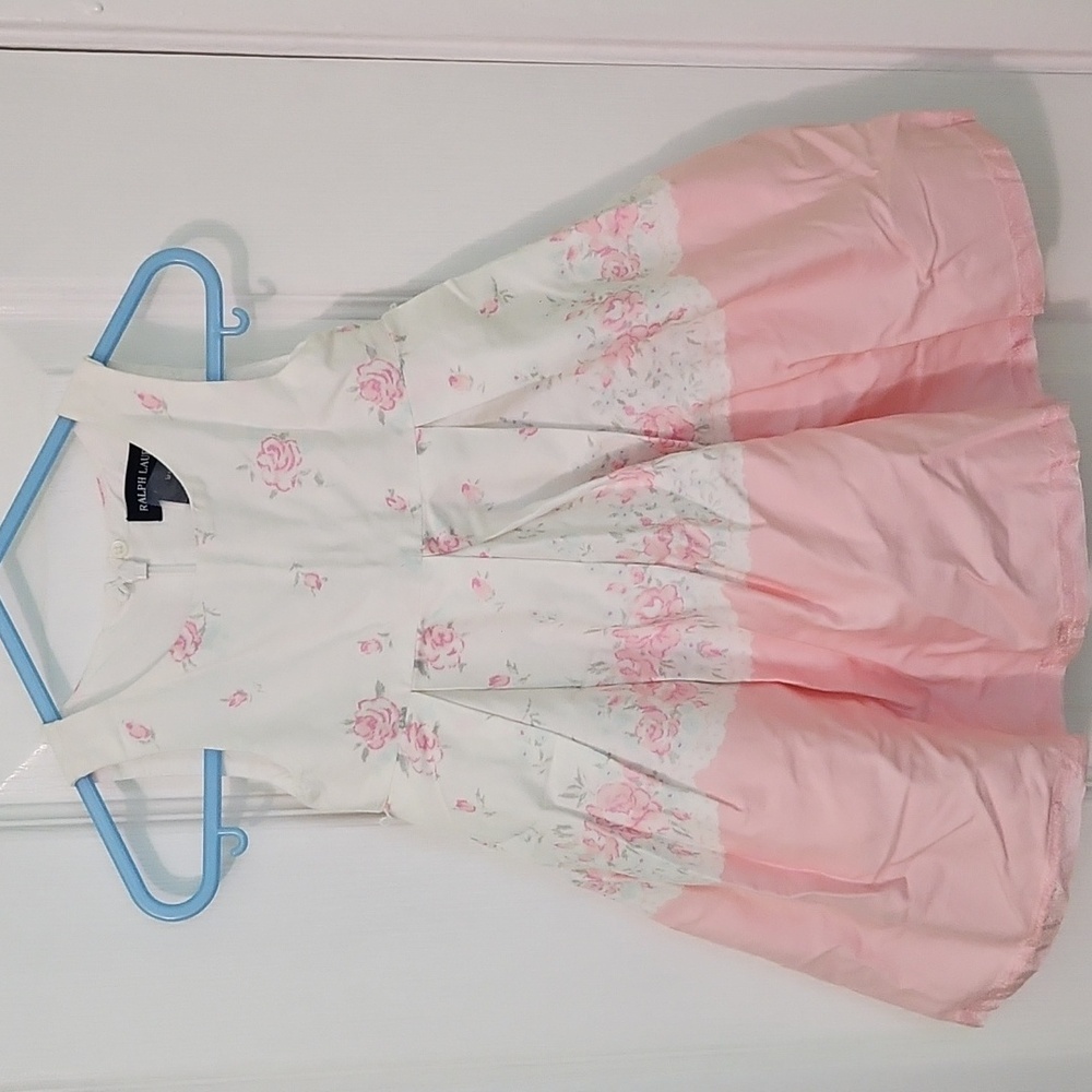 Ralph Lauren Baby Girl Sleeveless Dress Pink Floral  9M